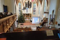 Video-Live-Übertragung aus der Kirche auf den Marktplatz Markranstädt